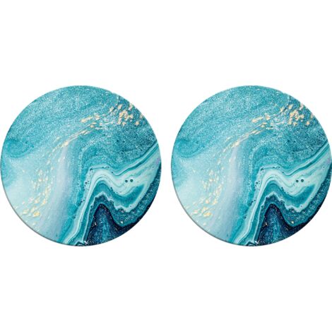 Sous-verres pour boissons Lot de sous-verres absorbants en céramique avec base en liège, marbre rose doré