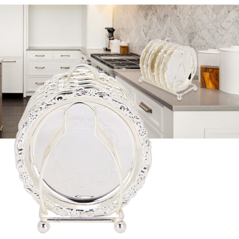 Sous‑verre isolant en métal blanc, motif artisanal européen pour protection de table et décoration intérieure