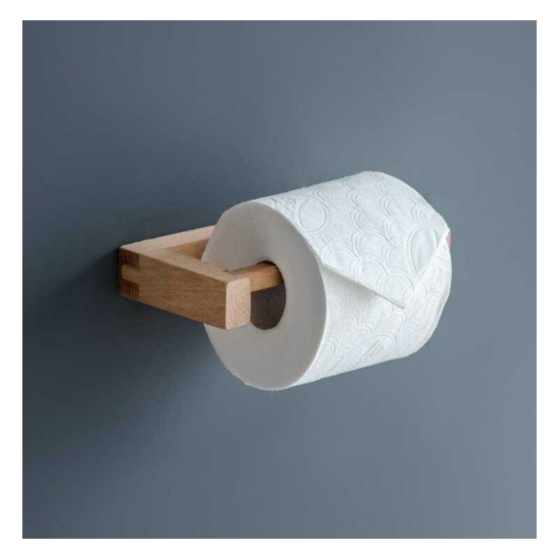 Southbourne Wooden Beech Bathroom Cloakroom Toilet Roll Holder Wall Mounted