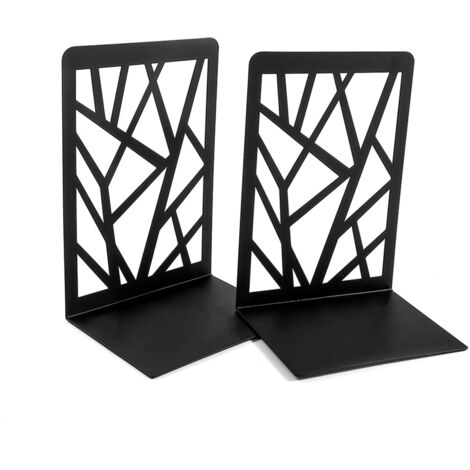 Soutien-livres métallique design géométrique, arrêt-livres moderne pour bureau, organisateur de bureau étudiant, accessoire déco étagère bureau maison