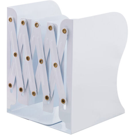 Soutien-livres rétractable flexible grande taille sans adhésif métal bureau blanc pour étagère
