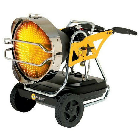 Sovelor – Chauffage fuel rayonnant mobile 43kW – Rayonnement infrarouge pour 15-25 m² – Brûleur à allumage automatique – Châssis tubulaire robuste