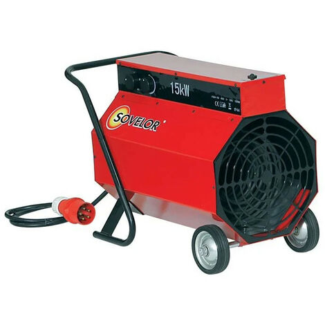 Sovelor – Chauffage mobile électrique air pulsé 15 kW – Débit d'air 1320 m³/h – Thermostat intégré – C15