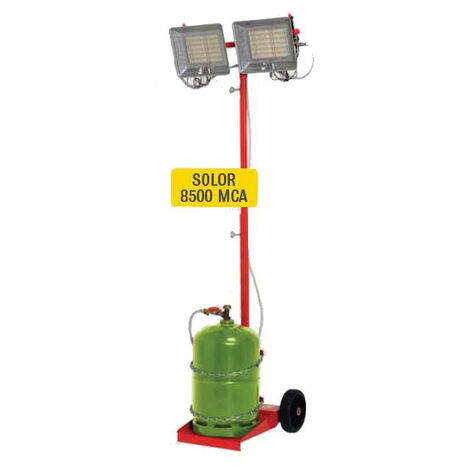 Sovelor – Chauffage radiant mobile gaz propane 8400W pour chantiers – Puissance ajustable 2,37 à 8,4 kW – Hauteur 2,6 m – 8500MCA - SOLOR8500MCA