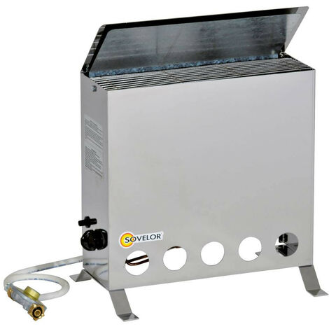 Sovelor – Convecteur thermostatique mobile au gaz propane 4000W – Brûleur atmosphérique en inox – Thermostat réglable 0-25°C – THERMIP