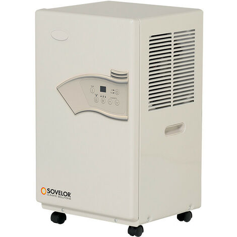 Sovelor – Déshumidificateur professionnel mobile 21L/jour – Circuit frigorifique automatique – Évacuation condensats jusqu'à 5m – Pour chantiers et ateliers