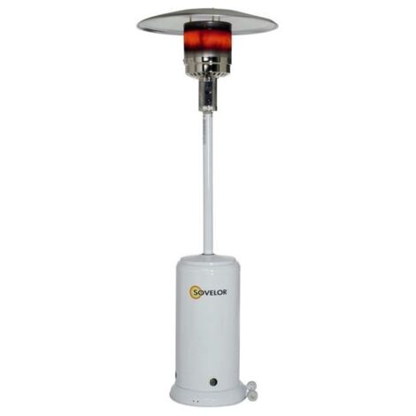Sovelor – Parasol chauffant mobile à gaz propane 13 kW – Chaleur pour 20 m² – Roues pour déplacement facile – Brûleur en acier inoxydable