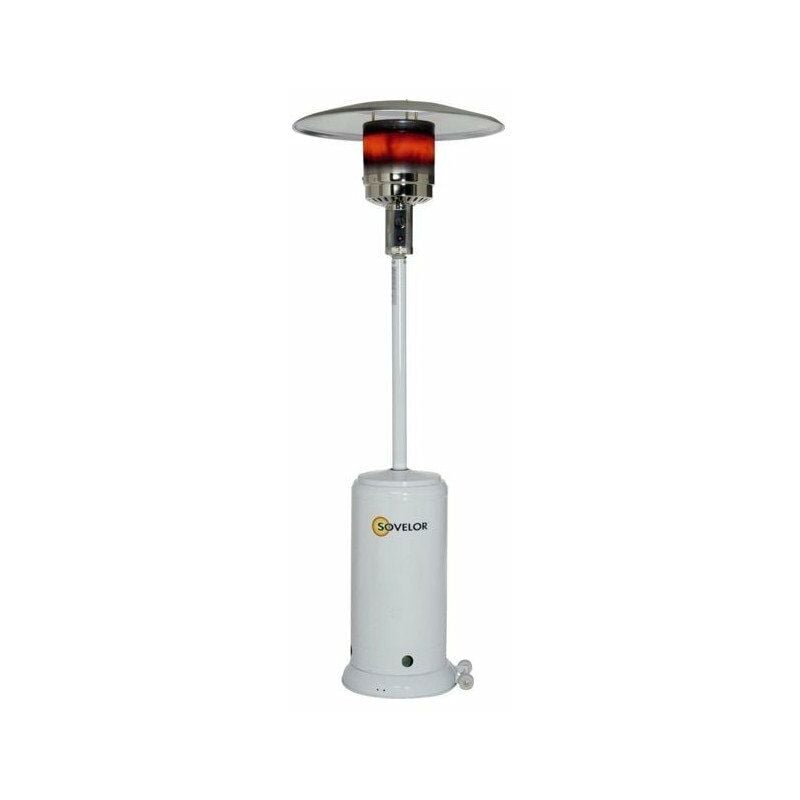 Parasol chauffant mobile gaz propane blanc