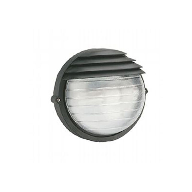 Image of Applique Da Esterno Moderna Palpebra Tonda Alluminio e Vetro Nero 1 Luce E27 - Nero