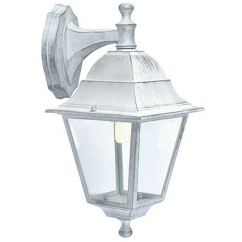 Image of Lampada da parete old-applique piccola in basso bianco/argento 953/37 - Sovil