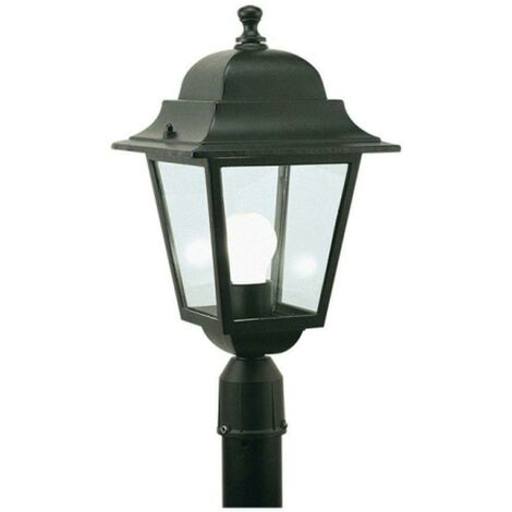 Lanterna testa-palo 'quadrata' 100 w - cm 41 x  21 x  6 nero