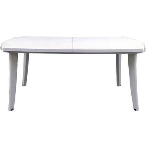 SP Berner - Mesa de Exterior Extensible Atlantic - Diseño Moderno y Resistente - Uso Interior y Exterior - Fabricada en España con Plástico Reciclado - 170/225 x 100 x 73 cm - Blanca