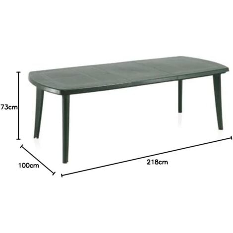 SP Berner - Mesa de Exterior Extensible Atlantic - Diseño Moderno y Resistente - Uso Interior y Exterior - Fabricada en España con Plástico Reciclado - 170/225 x 100 x 73 cm - Verde