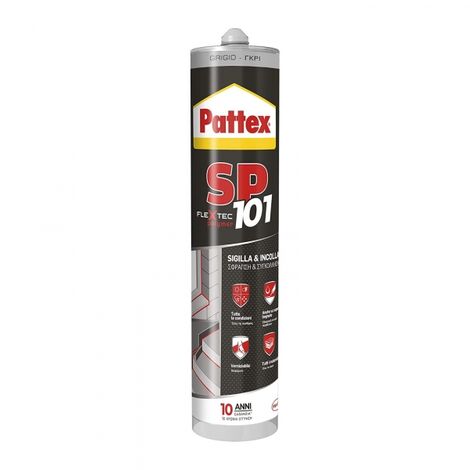 SP101 silicone sigillante per interni ed esterni, sigilla e incolla 280 ml Pattex