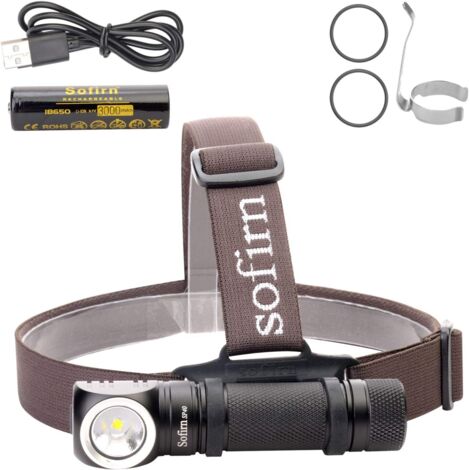 SP40 Rechargeable Headlamp 1200 Lumen 136 Meters, Powerful Led Flashlight Torch Right Angle Headlamps for Repairing, Running, Camping and Hiking