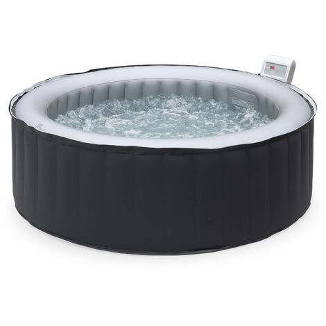 Spa 180 cm 4 personnes gonflable rond - Silver cloud 4 Lite gris - Jacuzzi Ø 180cm, PVC, pompe, chauffage, filtre, bâche