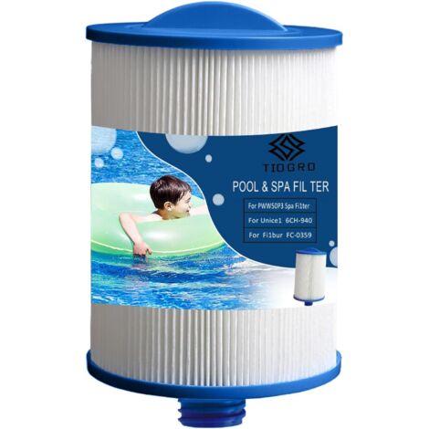 Spa Filter PWW50P3, for Unicel 6CH-940, for Unicel 6CH-940 Filbur FC-0359,25252,03FIL1400 Replacement, Spa Filter 1 1/2 Inch (PWW50-1 Pcs)