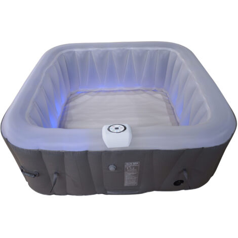 Spa gonflable 4 places carré - Sunspa - Bandeau LED inclus - Dimensions : 155 x 155 cm - Noir