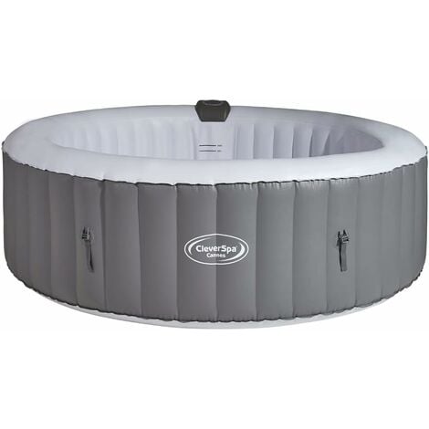 Spa gonflable rond LED 6 places AURORA Gris PVC armé Ø204cm