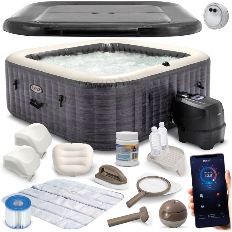 Spa gonflable avec hydromassage pour 6 personnes INTEX 28452 Hydromassage 28452NP APPLICATION LED