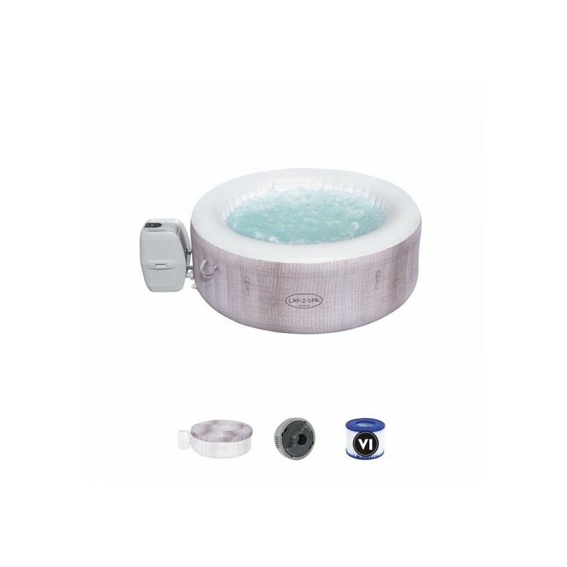 Bestway - Spa gonflable Lay-Z-Spa Cancun Airjetô rond 2 a 4 personnes, 180 x 66 cm, 120 jets d'air