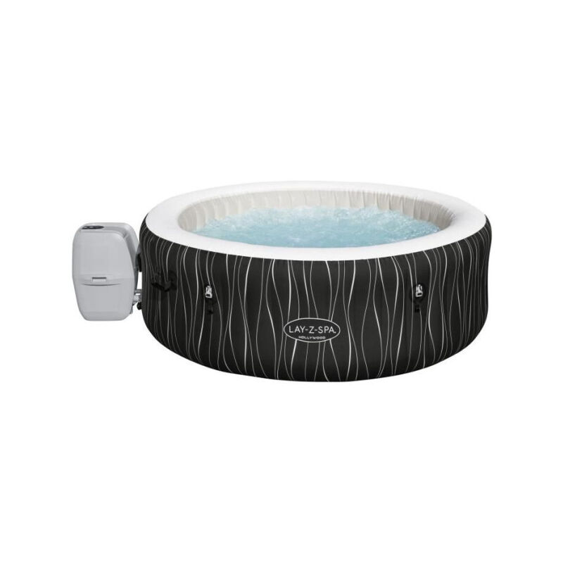 Bestway - Spa gonflable Lay-Z-Spa Hollywood - 196 x 66 cm - 4 a 6 places - Rond (Couverture, cartouche, diffuseur, led...)