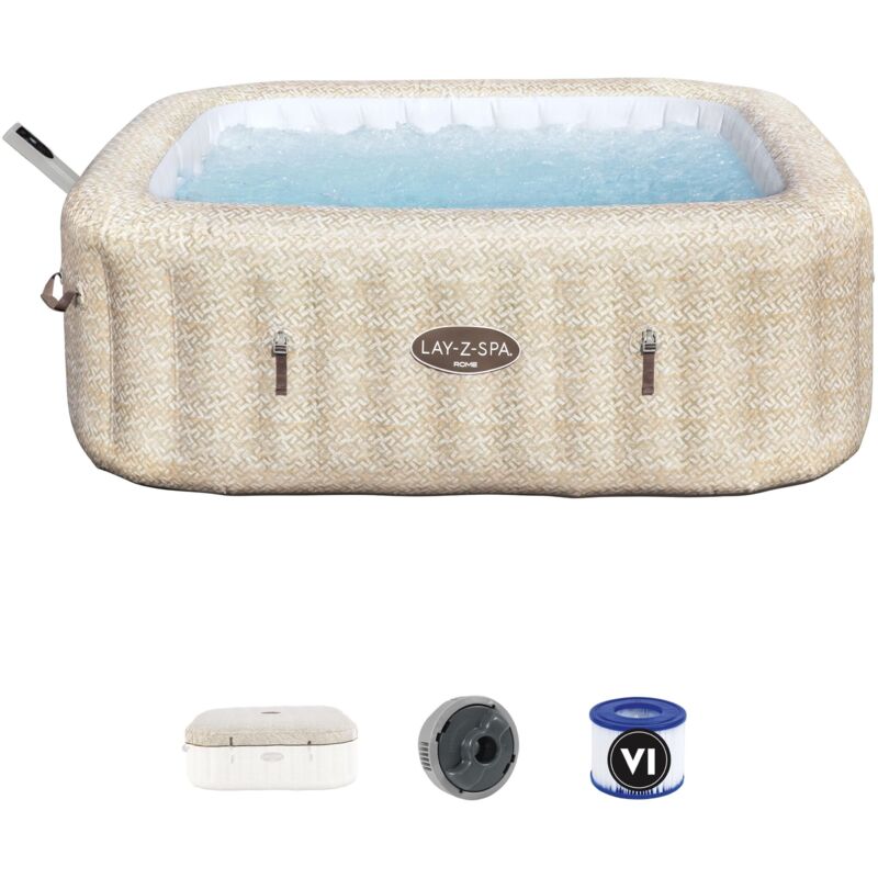 Bestway - Spa gonflable carré Lay-Z-Spa Rome 5-7 personnes