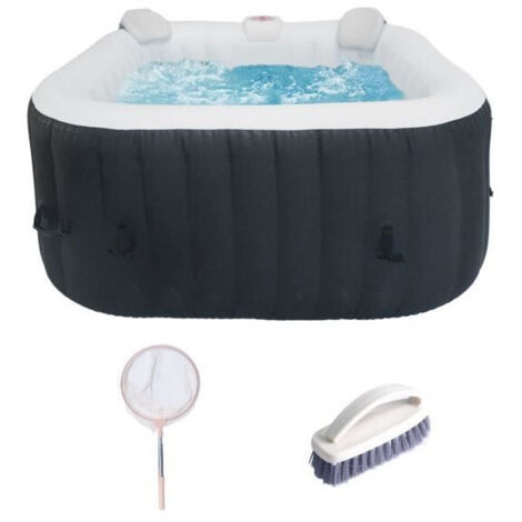 Spa gonflable carré 4 places – 130 micro-jets – Température jusqu'à 40°C – Gonflage rapide en 5 min – Capacité 600 litres – Sunspa - AC01KITCD
