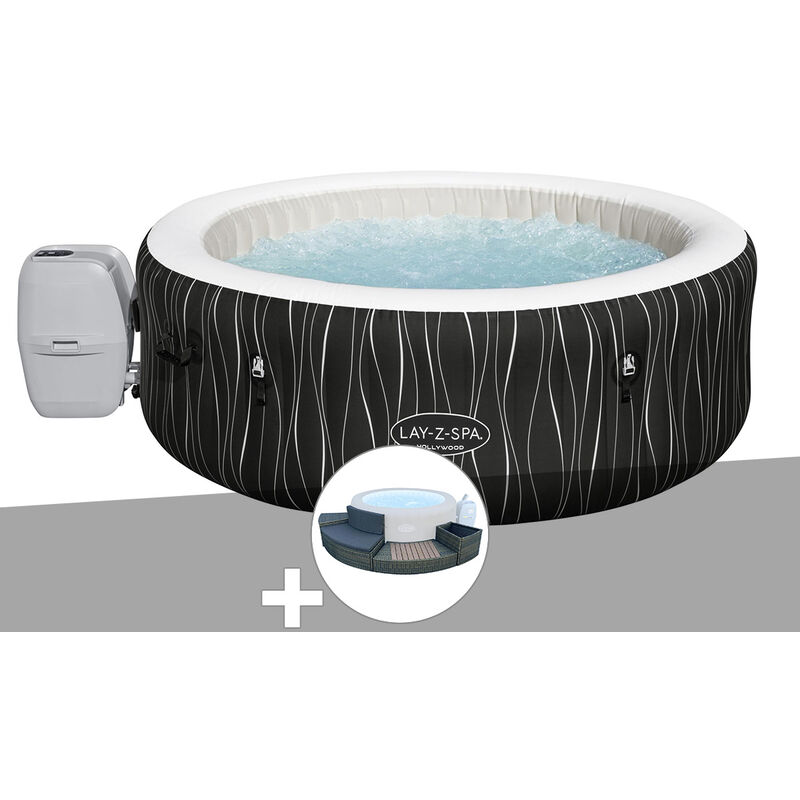 Bestway - Kit spa gonflable Lay-Z-Spa Hollywood rond Airjet 4/6 places + Ensemble mobilier