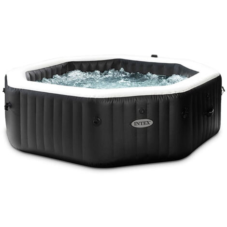 Intex â Spa gonflable 6 places â Carbone â 6 jets massants â 140 diffuseurs Ă bulles â StĂ©rilisation au sel â Dimensions Ă2,18 x h0,71m