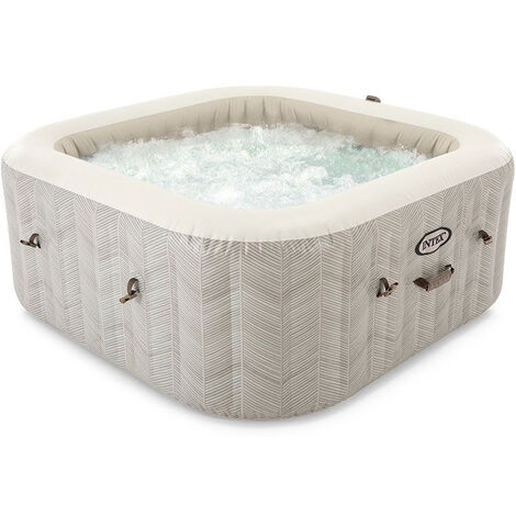 Intex – Spa gonflable 6 places – Dimensions 193x193x71 cm – Capacité 1098 litres – 170 diffuseurs à bulles – Technologie Fiber Tech
