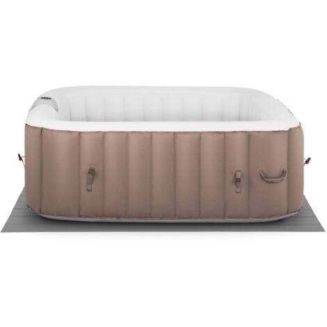 Spa Gonflable Jacuzzi Carré 6 Places Extérieur Massage 900l 1800W 130 Jets Beige