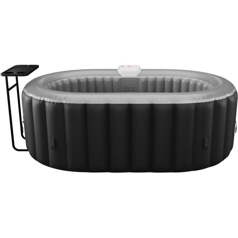 Spa gonflable ovale 2 places - L190 x P120 x H65 cm - 90 buses d'air - Noir - b-lucky ii