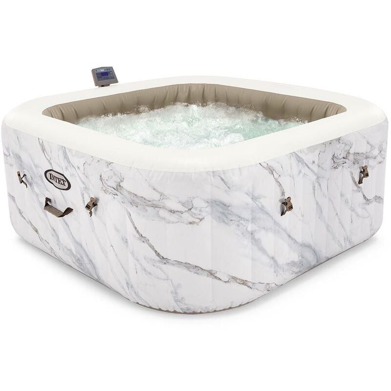 Spa gonflable carrée Bi-Zone Calacatta 4 places Intex Blanc