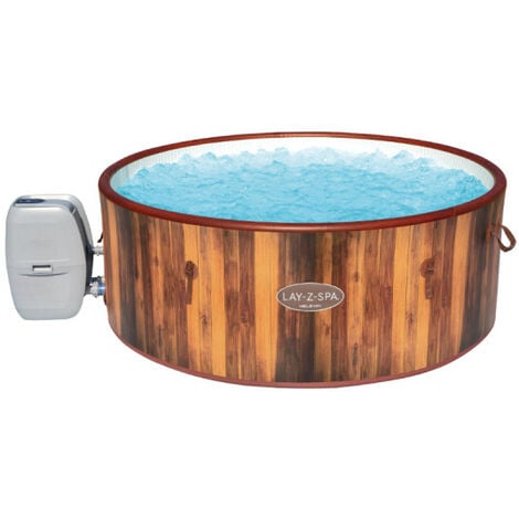 Spa gonflable rond BESTWAY - 7 places - 180 x 66 cm - Lay-Z-Spa Helsinki Airjet - 60025 - Aspect bois (pin)