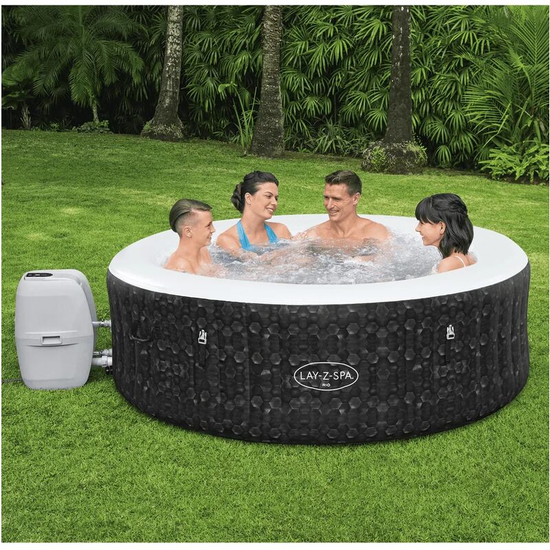 Spa Hinchable Bestway Lay-Z-Spa Rio Airjet Para 4-6 Personas Cuadrado 60095