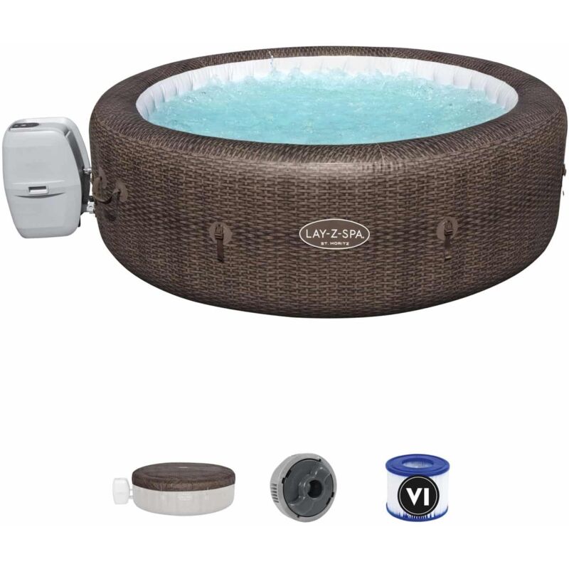 Spa Hinchable Bestway Lay-Z-Spa St Moritz Airjet Para 5-7 Personas Redondo 60023