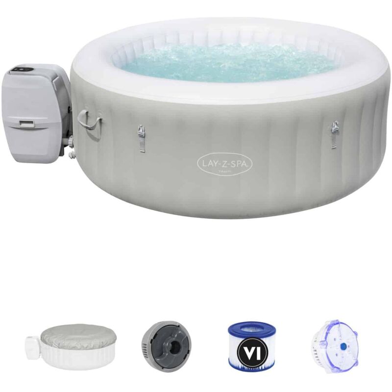 Spa Hinchable Bestway Lay-Z-Spa Tahiti Airjet Cuadrado 2-4 Personas 60007 Con Luces Led