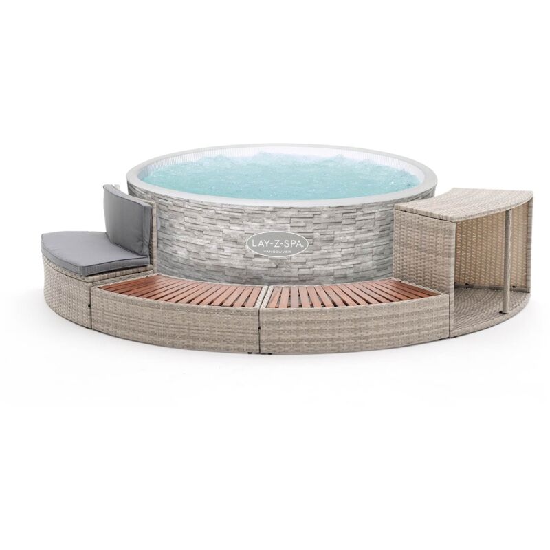 Spa Hinchable Bestway Lay-Z-Spa Vancouver Airjet Ø155X60Cm + Revestimiento K2O Half Surround 180 289X45X56Cm Borde Para Spa Semicircular