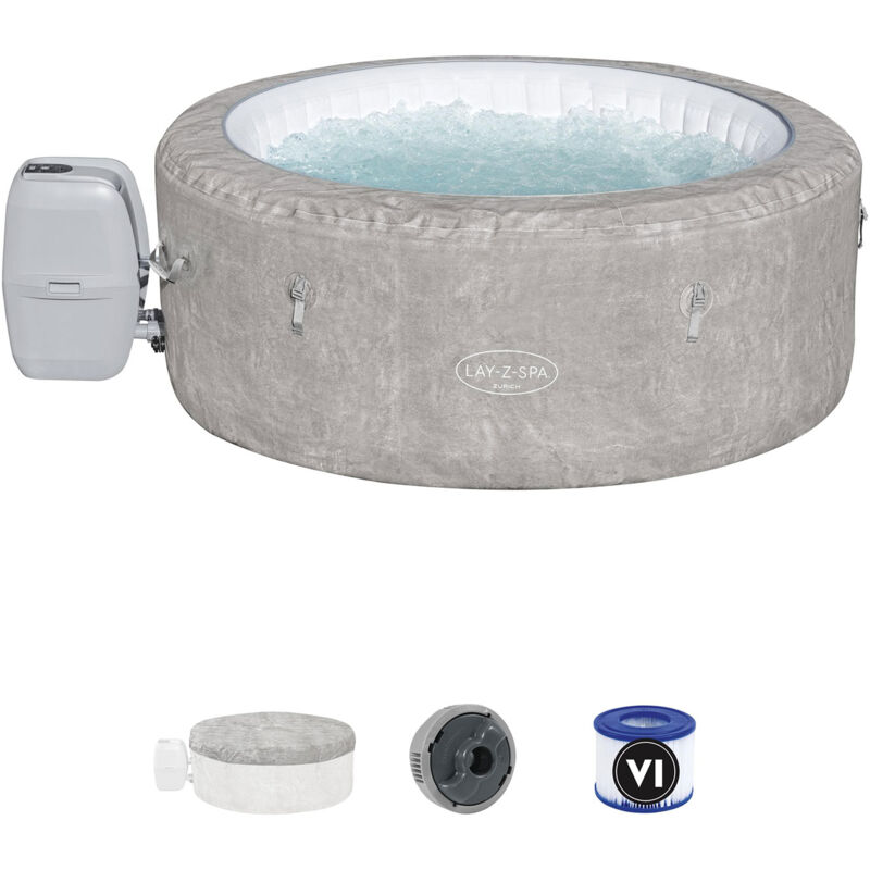 Bestway - Spa Hinchable Lay-Z-Spa Zurich 180X66 Cm Para 4 Personas Con Airjet Y Cobertor