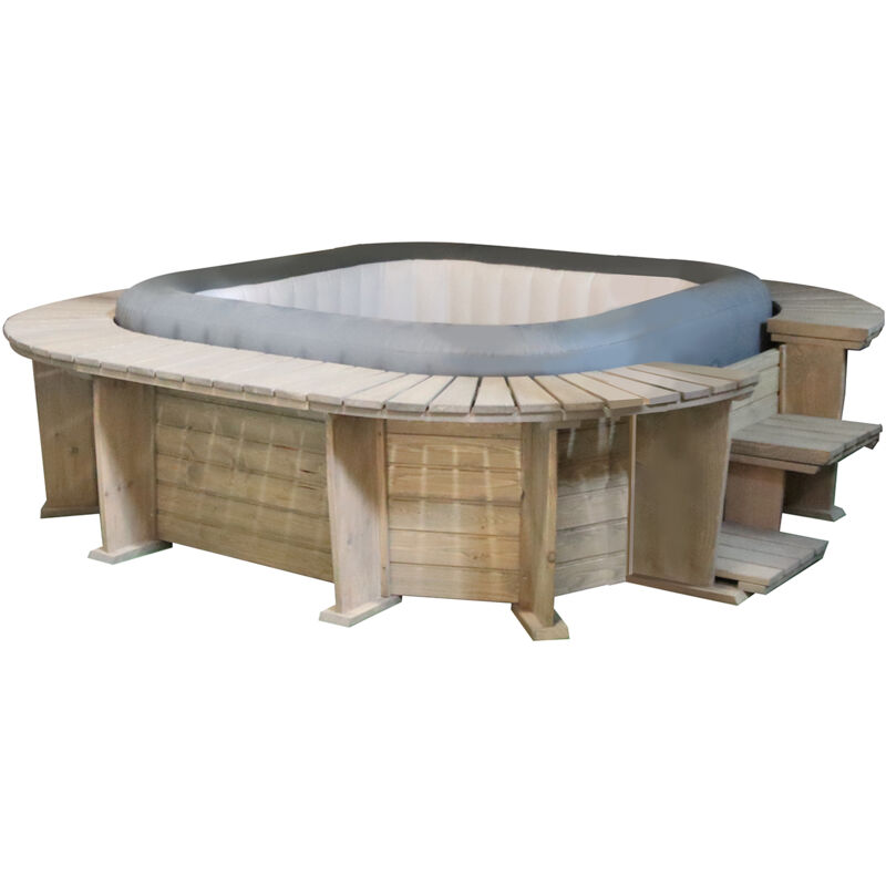 

Spa Hinchable con Panelado de Madera Seychelles Para 4-6 Personas con Hydrojets 250x275x71 cm - k2o