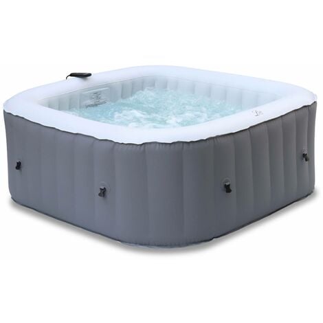 Spa MSPA gonflable carré – Fjord 4 - 4 places.  système anti-gel + bâche. 160cm. PVC. pompe. chauffage. gonfleur. filtre