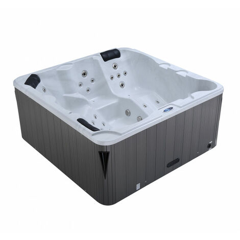 Spa rigide 5 places 200 x 200 x 95 cm – 34 hydro jets et 7 jets de massage – Cuve acrylique et habillage PVC – Panneau digital Balboa – Water Clip