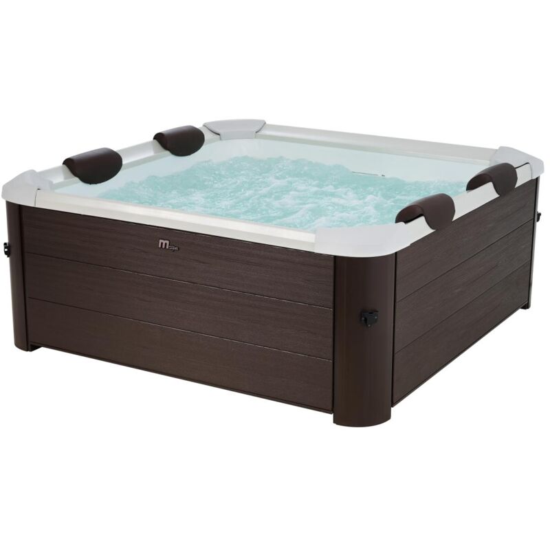 Spa semi-rigide MSpa 6 places marron avec accessoires - 120 jets - L160 x l160 x H65 cm - MAKEMO