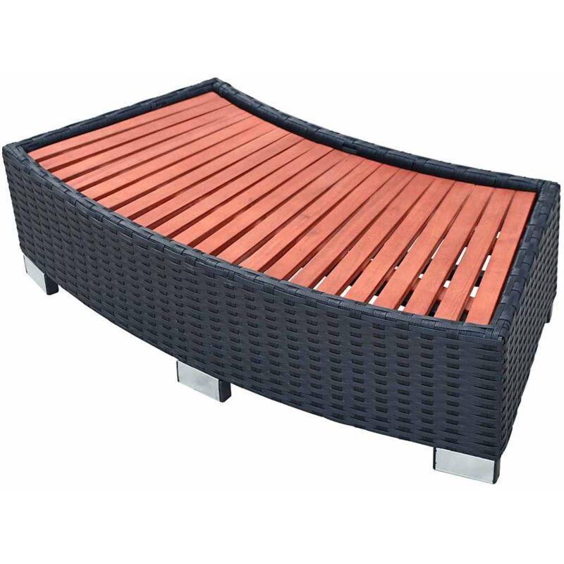 Spa Step Poly Rattan 92x45x25 Cm Black