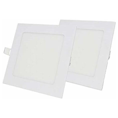 SPA9CW, Packung mit 2 Stück 9 W LED-Deckeneinbaustrahler, ultradünn, quadratisch, 145 mm x 145 mm, 810 LM, kaltweiß 6500 K, Deckenpaneellampe, inklusive LED-Treiber 85-265 VAC-Transformatoren HIASDFLS