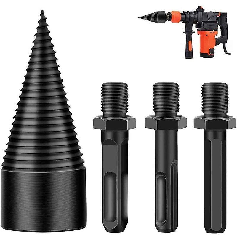 Image of Spaccalegna di buon auspicio, coni spaccalegna, viti multifunzionali, punte coniche per accessori per spaccare tronchi di legno, utensili per