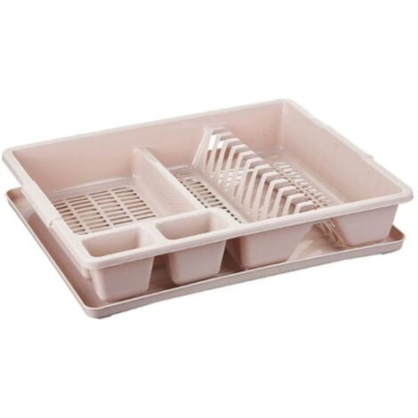 Space-Saving Dish Drainer Rack Set with Cutlery Holder - Maximize Kitchen Countertop Space