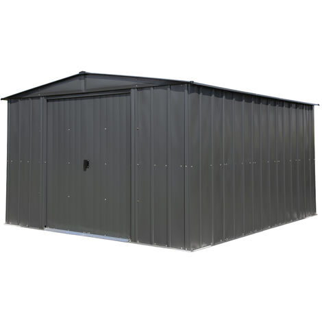 Spacemaker Abri de jardin en métal 10x12 gris 313x370x198 cm