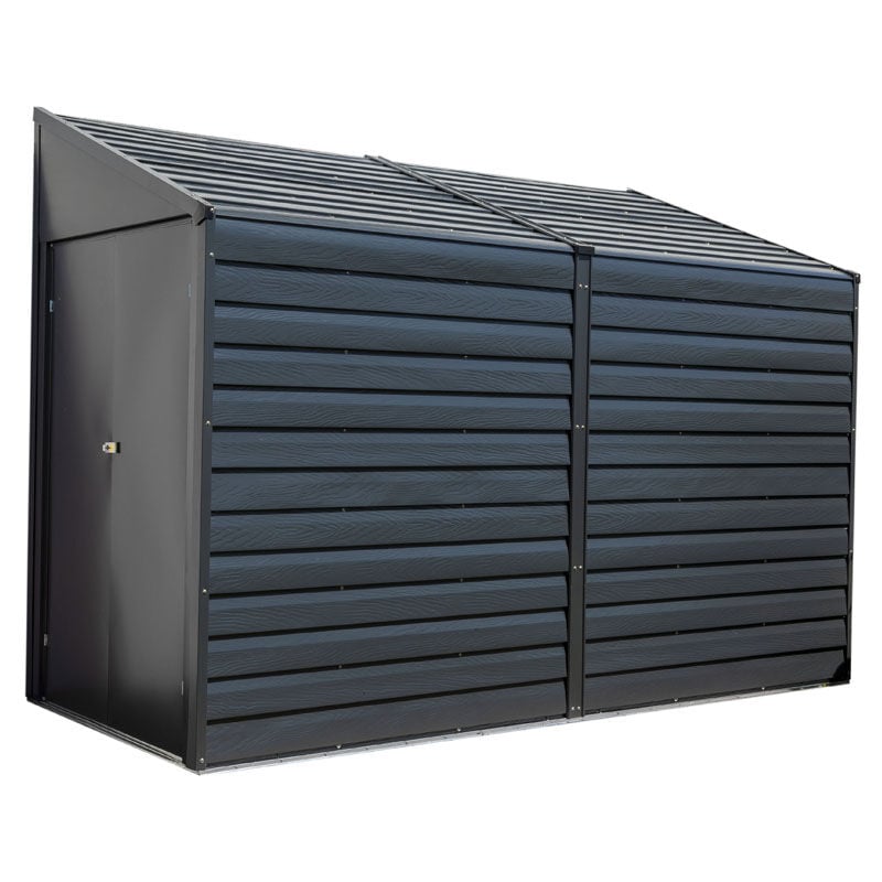 Abri de jardin métallique adossé 410 Gris - Spacemaker